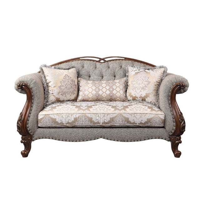 Miyeon - Loveseat - Fabric & Cherry - Tony's Home Furnishings