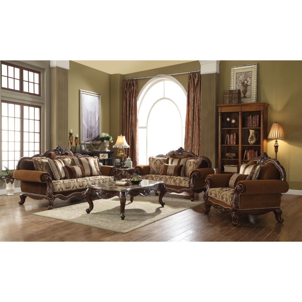 Jardena - Sofa - Fabric & Cherry Oak - Tony's Home Furnishings