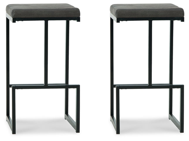 Strumford - Gray / Black - Tall Uph Barstool (Set of 2) Signature Design by Ashley® 