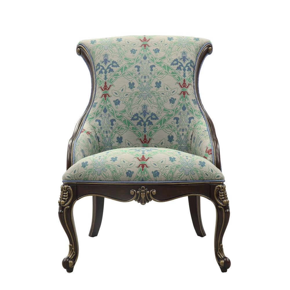 Ameena - Accent Chair - Fabric & Espresso - Tony's Home Furnishings
