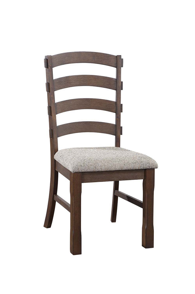 Pascaline - Side Chair (Set of 2) - Gray Fabric, Rustic Brown & Oak Finish - Tony's Home Furnishings