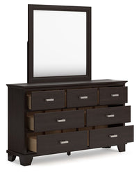 Thumbnail for Covetown - Dark Brown - Dresser And Mirror - Tony's Home Furnishings
