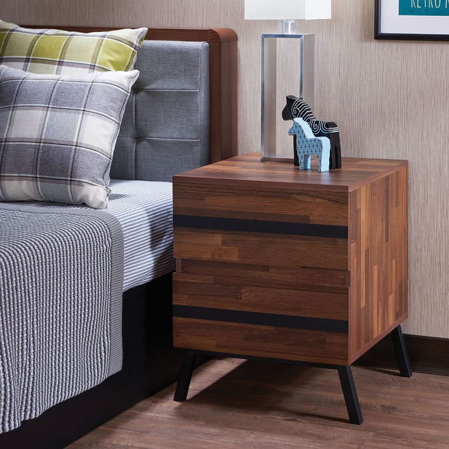 Karine - Accent Table - Walnut & Black - Tony's Home Furnishings