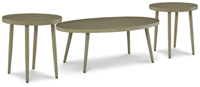 Swiss Valley - Beige - Outdoor Coffee Table With 2 End Tables - Tony's Home Furnishings