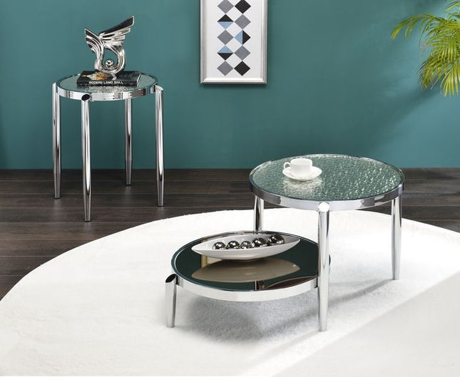 Abbe - End Table - Glass & Chrome Finish - Tony's Home Furnishings