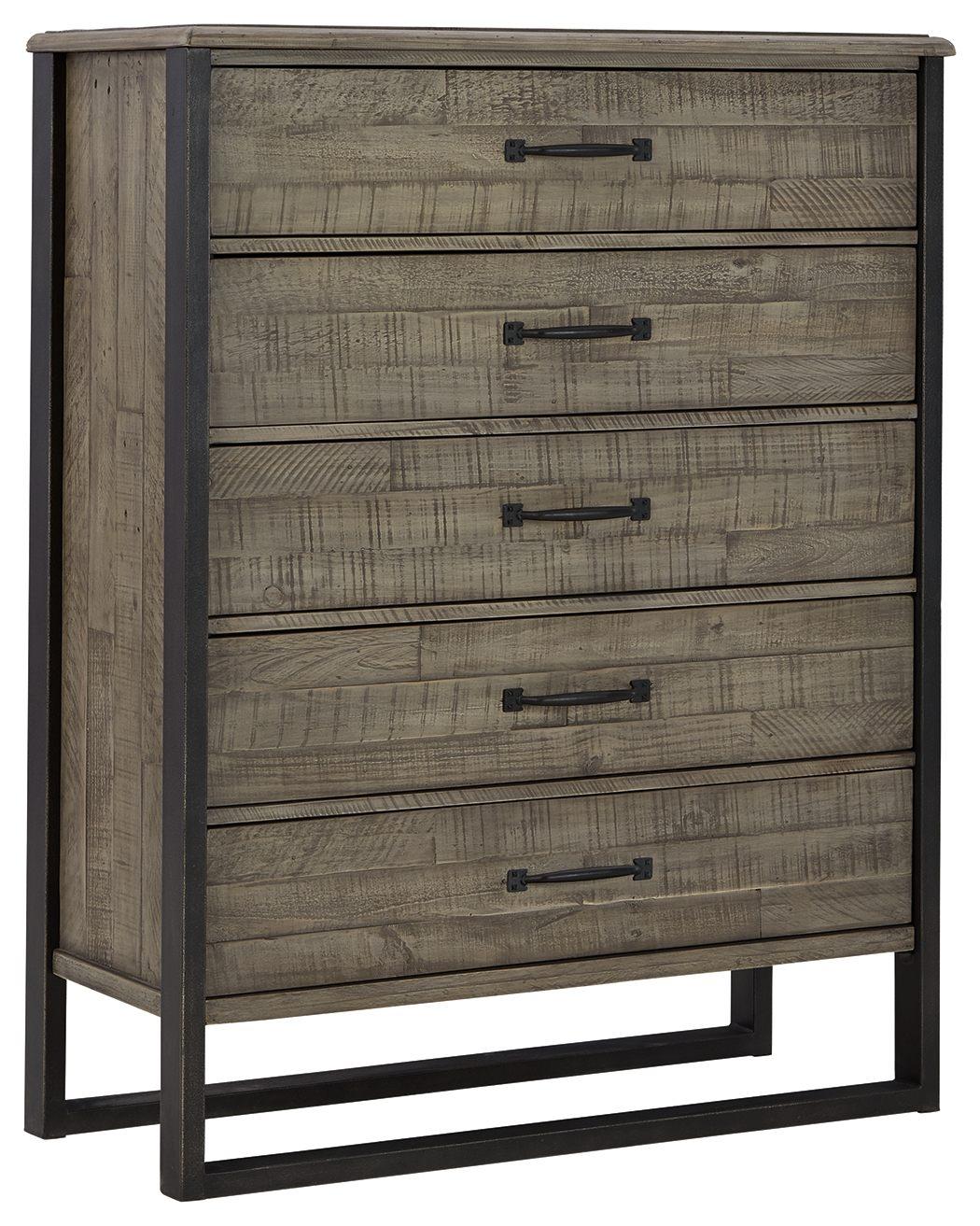 Brennagan - Gray - Five Drawer Chest Tony's Home Furnishings Furniture. Beds. Dressers. Sofas.