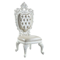 Vanaheim - Side Chair (Set of 2) - Beige PU & Antique White Finish - Tony's Home Furnishings