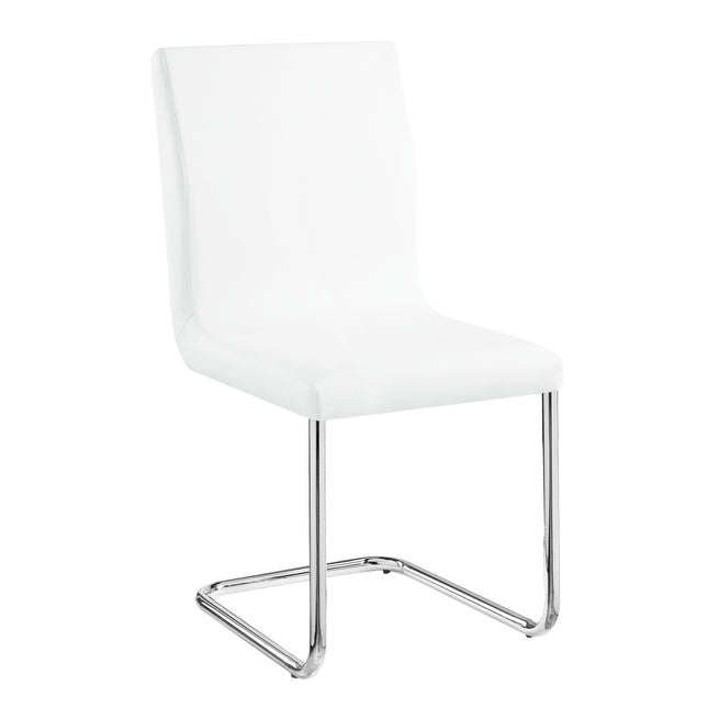 Palton - Side Chair (Set of 2) - White PU & Chrome Finish - Tony's Home Furnishings