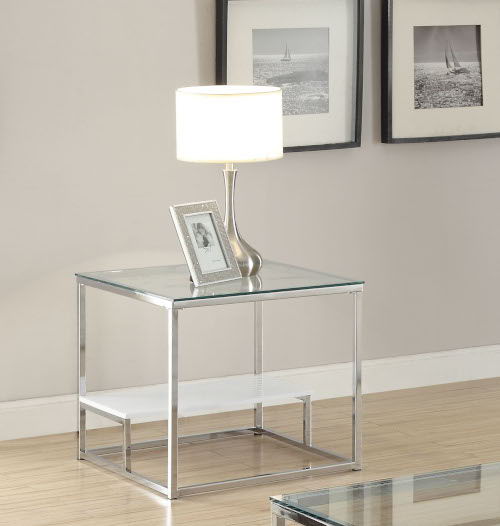 Ruben - End Table - Chrome & Clear Glass - Tony's Home Furnishings