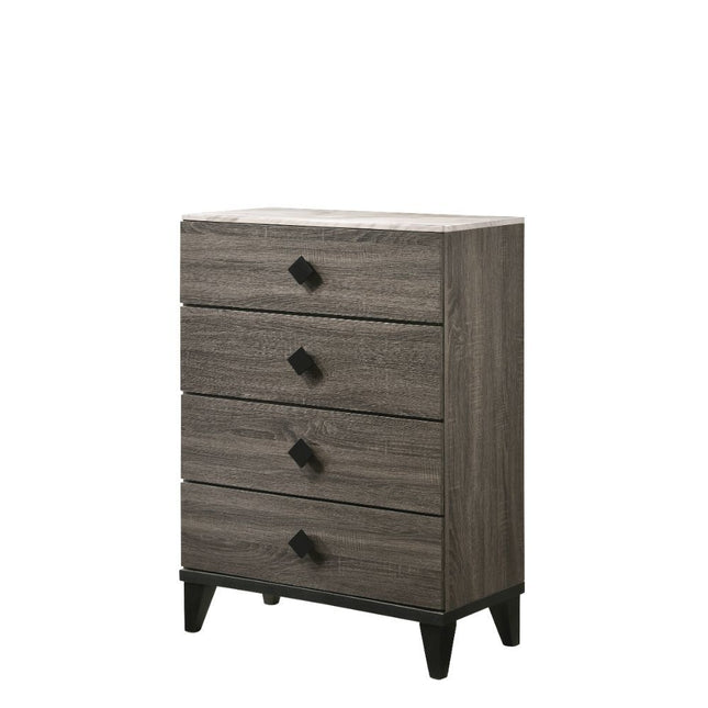 Avantika - Chest - Faux Marble & Rustic Gray Oak - Tony's Home Furnishings