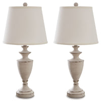 Thumbnail for Dorcher - Antique Gray - Metal Table Lamp (Set of 2) Tony's Home Furnishings Furniture. Beds. Dressers. Sofas.