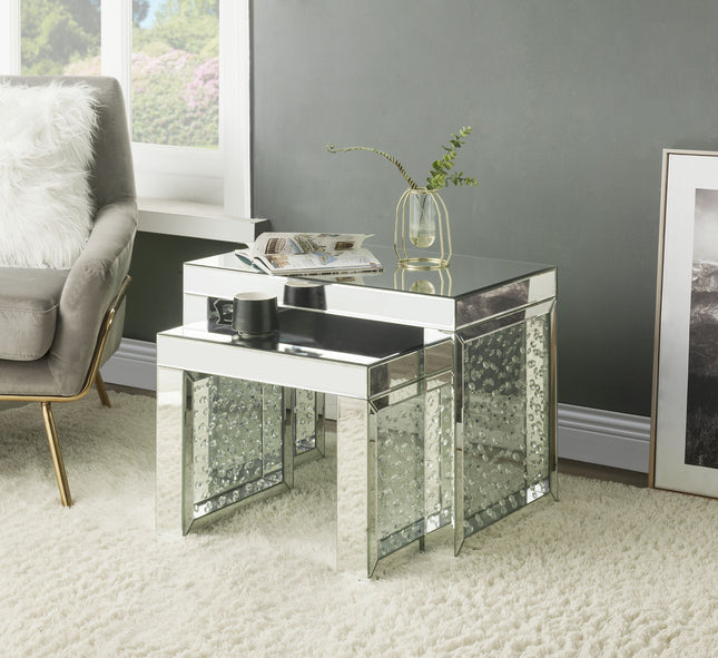 Nysa - Accent Table - Mirrored & Faux Crystals Inlay - 20" - Tony's Home Furnishings