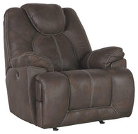 Thumbnail for Warrior - Brown Dark - Power Rocker Recliner Tony's Home Furnishings Furniture. Beds. Dressers. Sofas.