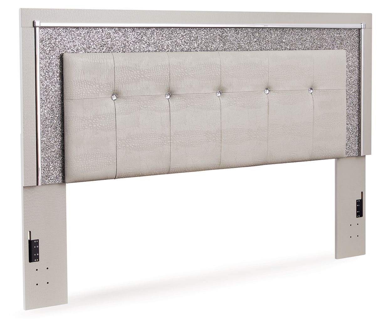 Zyniden - Silver - King Upholstered Panel Headboard - Tony's Home Furnishings
