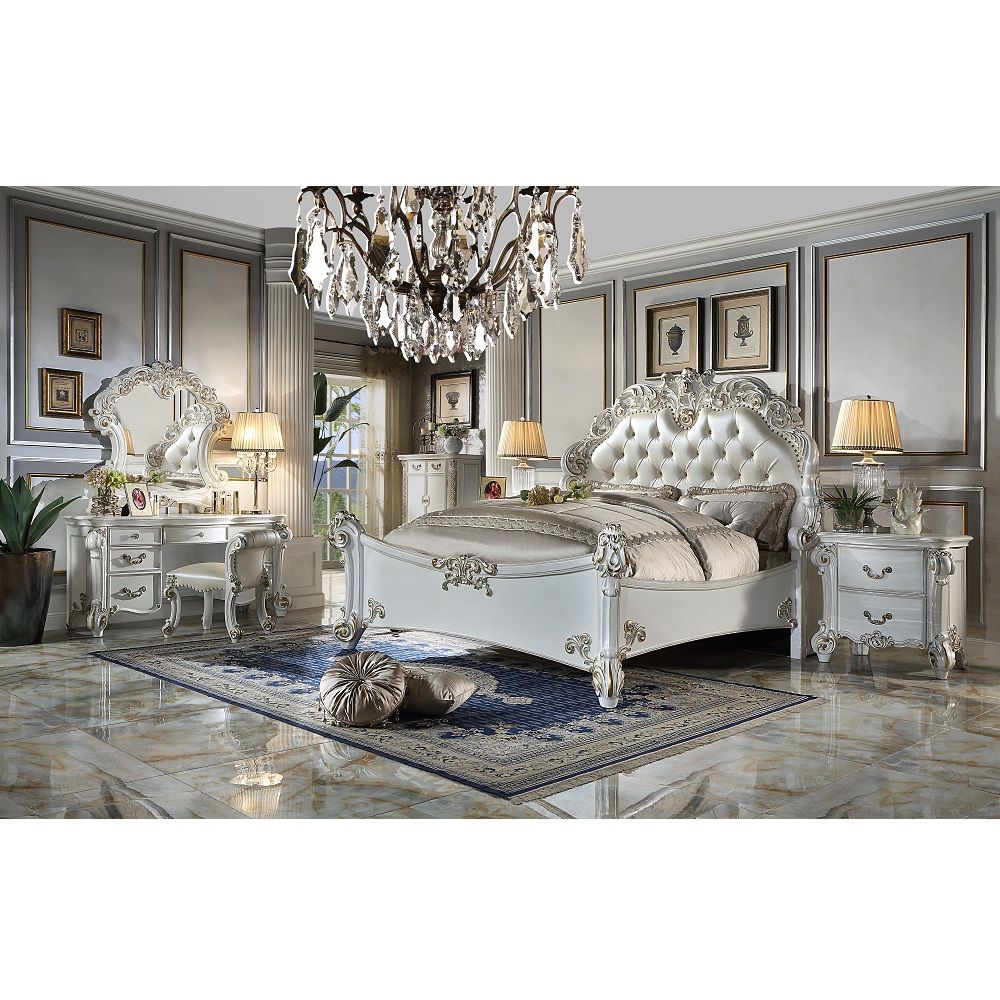 Vendome - Dresser - Beige PU & Antique Silver Finish - Tony's Home Furnishings