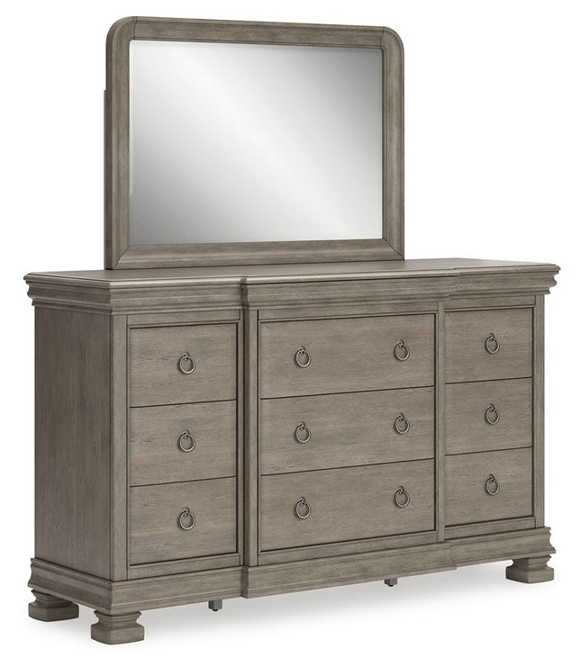 Lexorne - Gray - Dresser And Mirror Signature Design by Ashley® 