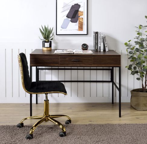 Verster - Desk - Oak & Black Finish - Tony's Home Furnishings