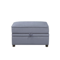 Bois II - Ottoman - Gray Velvet - Tony's Home Furnishings