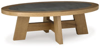 Thumbnail for Brinstead - Light Brown - Oval Cocktail Table - Tony's Home Furnishings