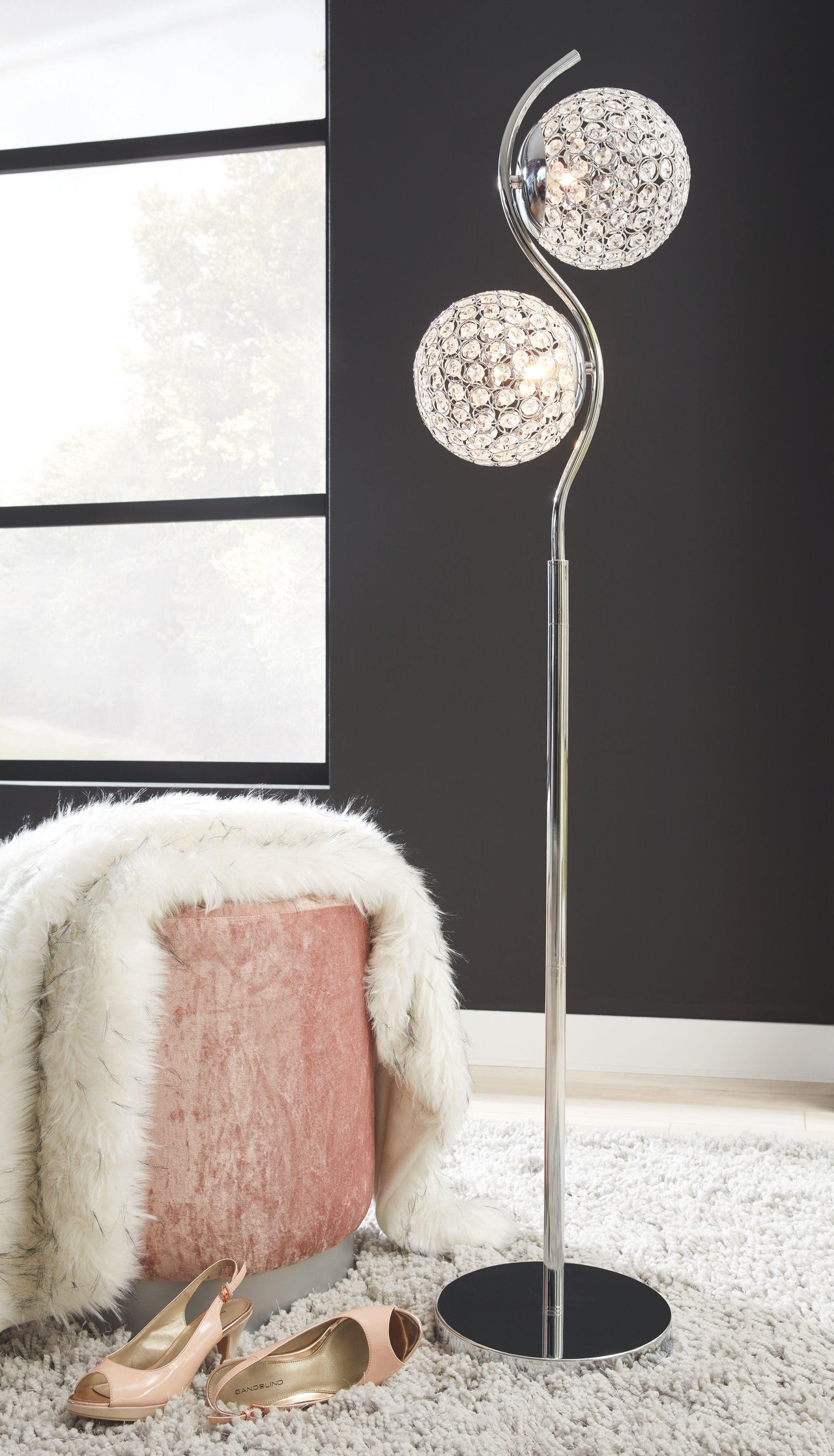Winter - Clear / Silver Finish - Metal Floor Lamp Tony's Home Furnishings Furniture. Beds. Dressers. Sofas.
