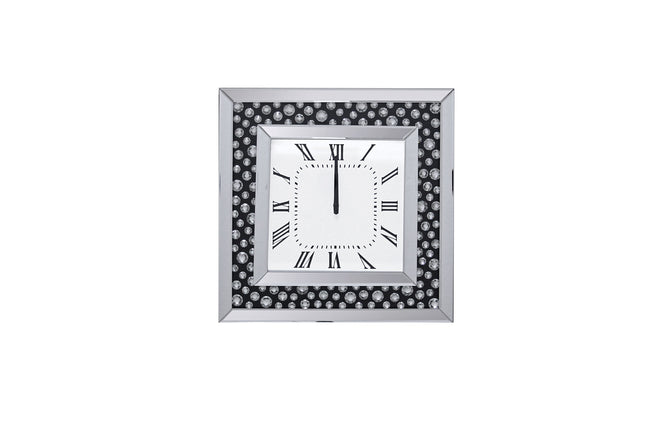 Marku - Wall Clock - Mirrored & Faux Gemstones - Tony's Home Furnishings