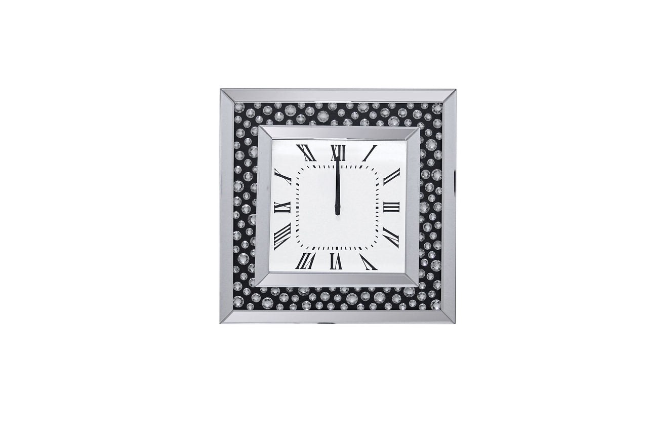 Marku - Wall Clock - Mirrored & Faux Gemstones - Tony's Home Furnishings