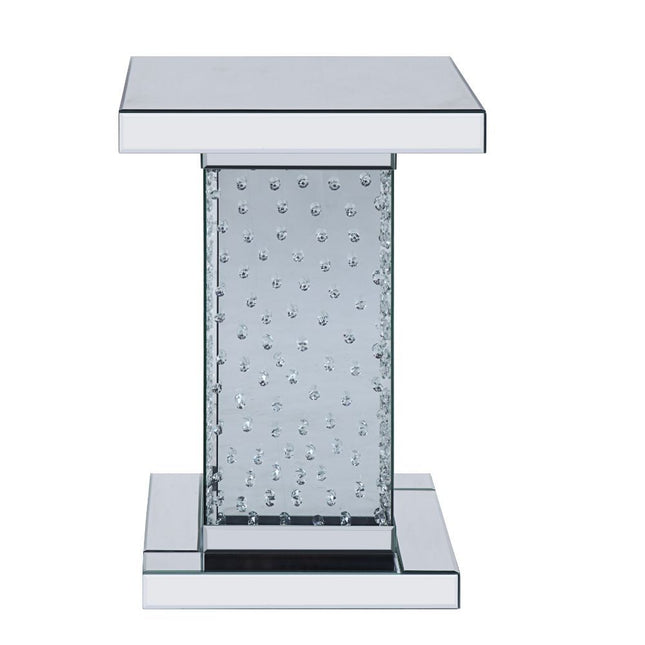 Nysa - End Table - Mirrored & Faux Crystals - 26" - Tony's Home Furnishings