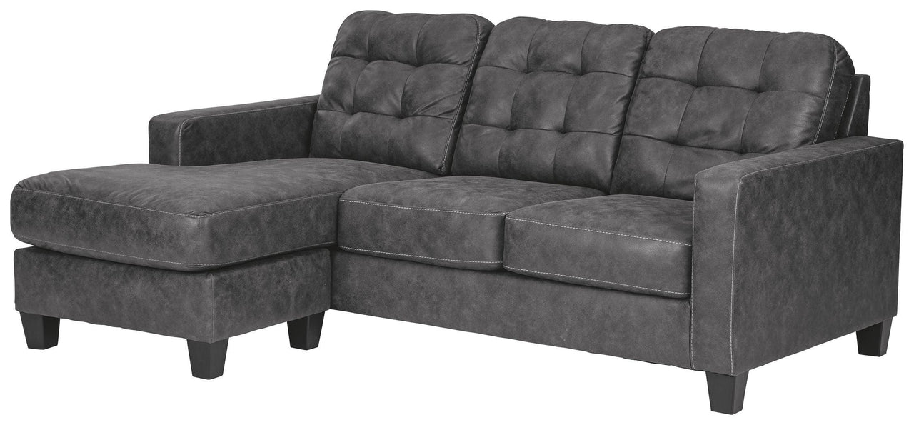 Venaldi - Gunmetal - Sofa Chaise Queen Sleeper Tony's Home Furnishings Furniture. Beds. Dressers. Sofas.