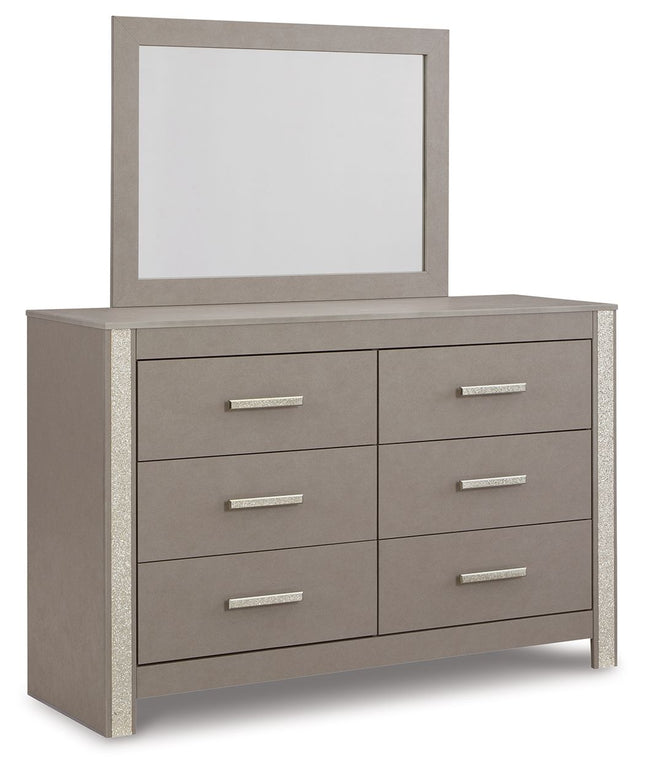 Surancha - Gray - Dresser And Mirror Signature Design by Ashley® 