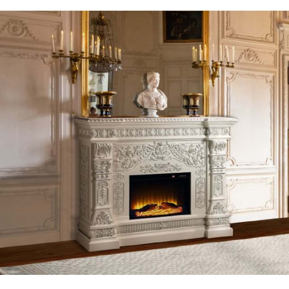 Zabrina - Fireplace - Antique White Finish - Tony's Home Furnishings