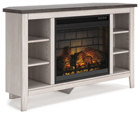 Thumbnail for Dorrinson - Corner TV Stand With Fireplace Insert - Tony's Home Furnishings