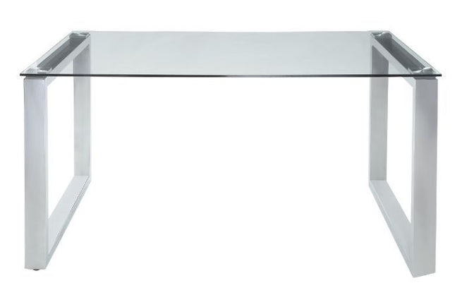 Abraham - Dining Table - Clear Glass & Chrome Finish - Tony's Home Furnishings