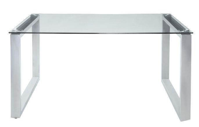 Abraham - Dining Table - Clear Glass & Chrome Finish - Tony's Home Furnishings