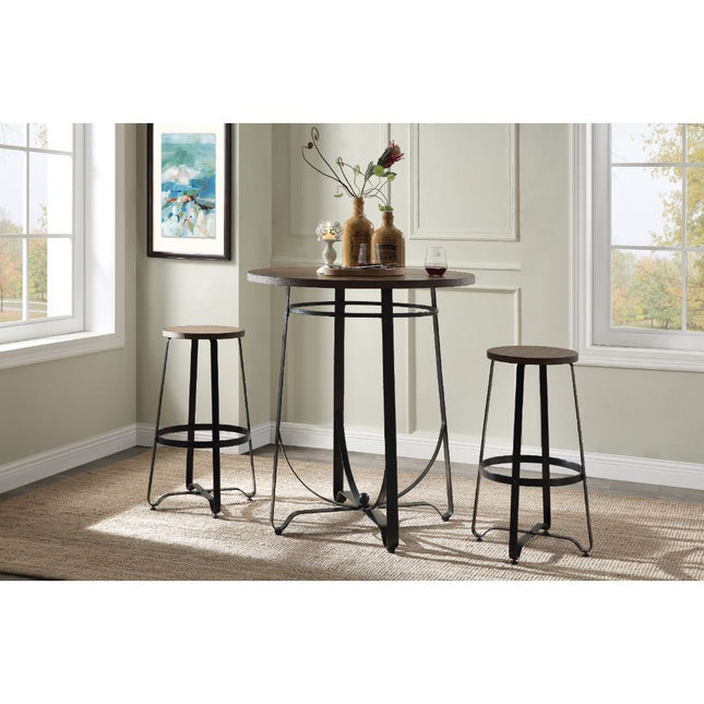 Nirav - Bar Set - Walnut & Black - Tony's Home Furnishings