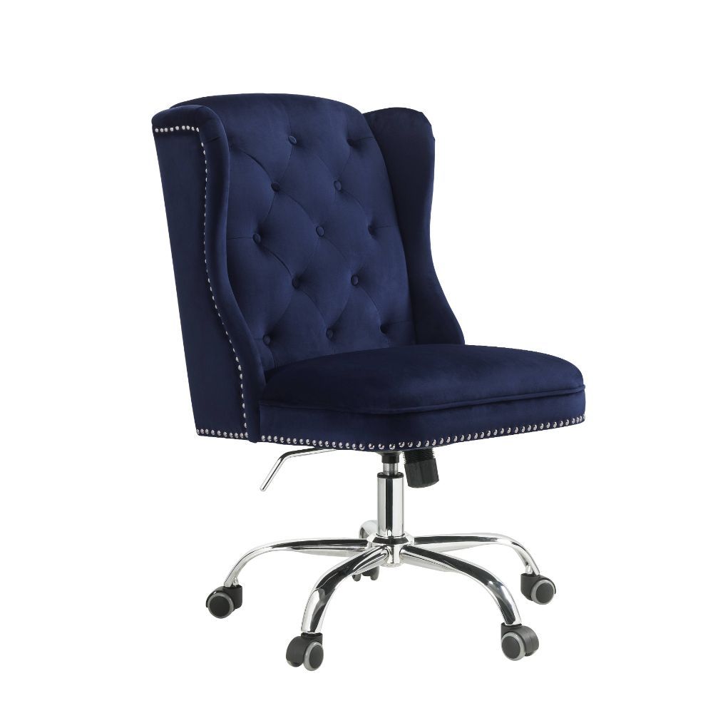 Jamesia - Office Chair - Midnight Blue Velvet - Tony's Home Furnishings