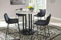 Thumbnail for Centiar - Black / Gray - 5 Pc. - Counter Table, 4 Upholstered Barstools Tony's Home Furnishings Furniture. Beds. Dressers. Sofas.