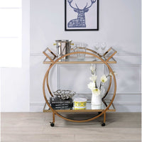 Thumbnail for Traverse - Serving Cart - Champagne & Mirrored - Tony's Home Furnishings
