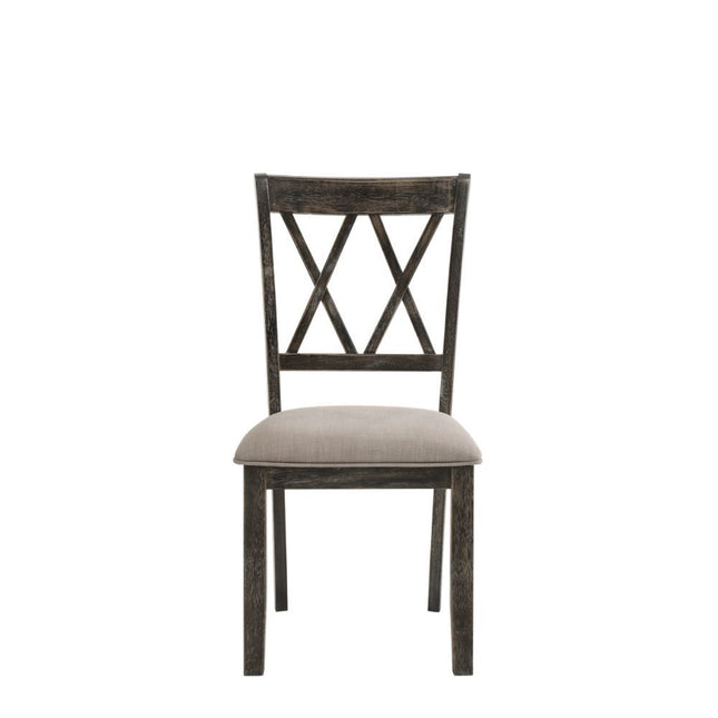 Claudia II - Side Chair (Set of 2) - Fabric & Weathered Gray - Tony's Home Furnishings