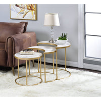 Thumbnail for Anpay Coffee Table - Faux Marble & Gold - Tony's Home Furnishings
