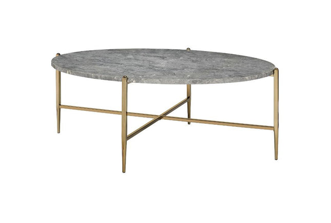 Tainte - Coffee Table - Faux Marble & Champagne Finish - Tony's Home Furnishings