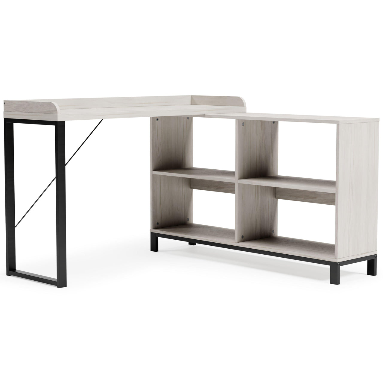 Bayflynn - White / Black - L-desk Tony's Home Furnishings Furniture. Beds. Dressers. Sofas.