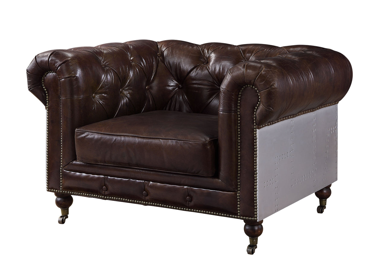 Aberdeen - Chair - Vintage Brown Top Grain Leather - Tony's Home Furnishings