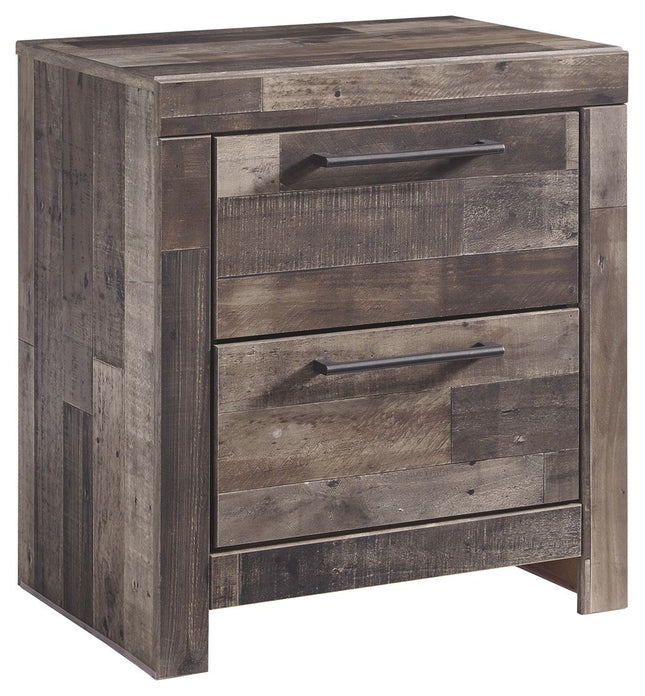 Derekson - Multi Gray - Two Drawer Night Stand Ashley Furniture 