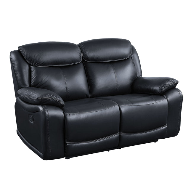 Ralorel - Loveseat - Black Top Grain Leather - Tony's Home Furnishings