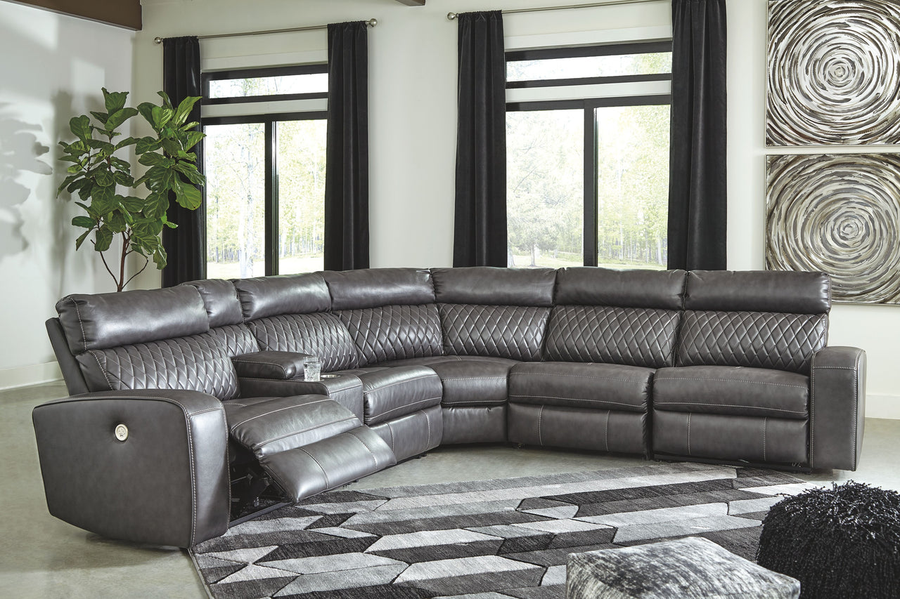 Samperstone - Power Reclining Sectional Tony's Home Furnishings Furniture. Beds. Dressers. Sofas.