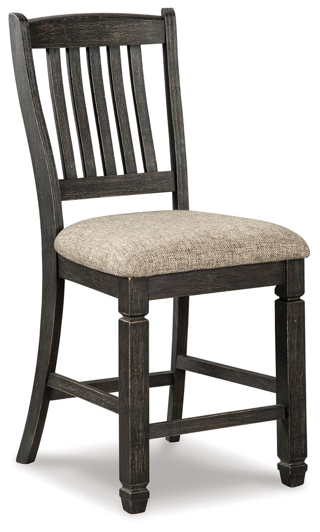 Tyler - Black / Grayish Brown - Upholstered Barstool (Set of 2) Ashley Furniture 