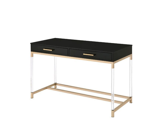 Adiel - Desk - Black & Gold Finish - Tony's Home Furnishings