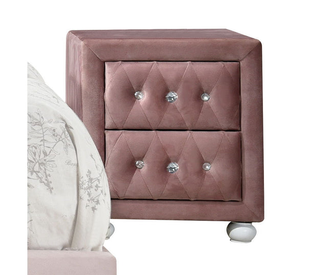 Reggie - Nightstand - Pink Fabric - Tony's Home Furnishings