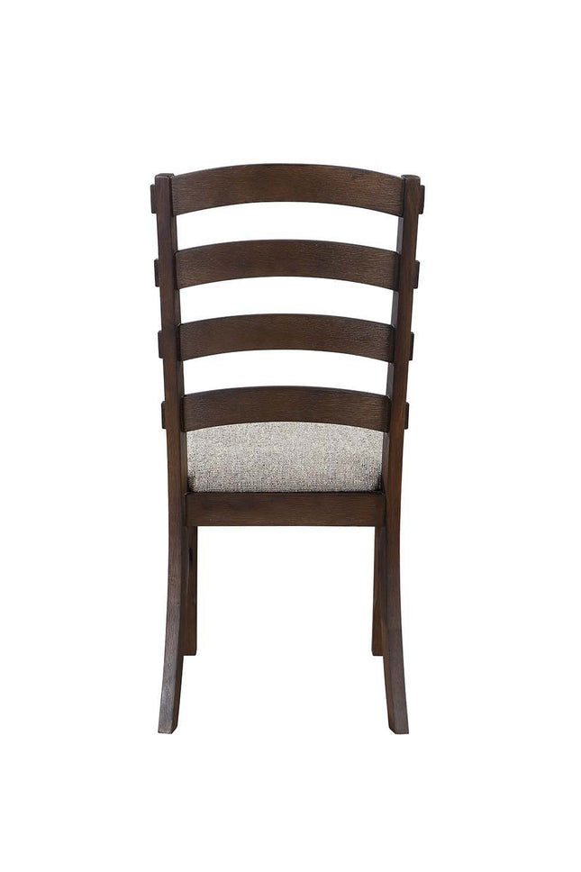 Pascaline - Side Chair (Set of 2) - Gray Fabric, Rustic Brown & Oak Finish - Tony's Home Furnishings