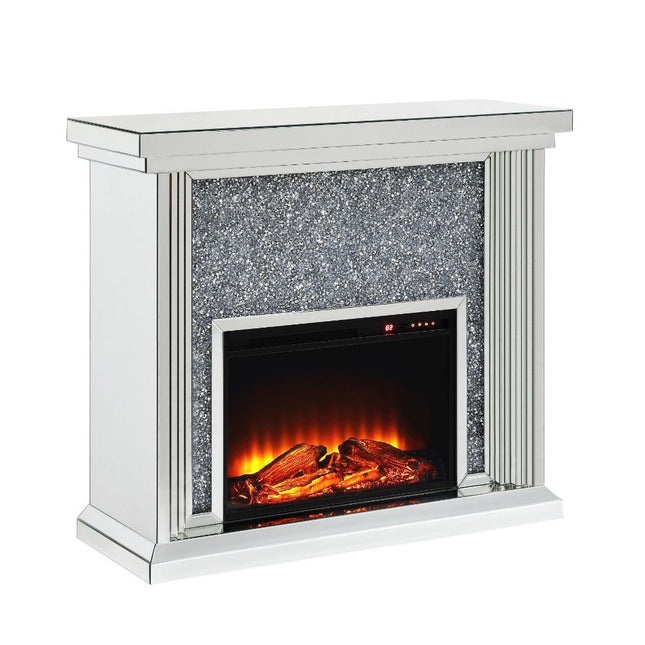 Noralie - Fireplace - Mirrored & Faux Diamonds - 40" - Tony's Home Furnishings